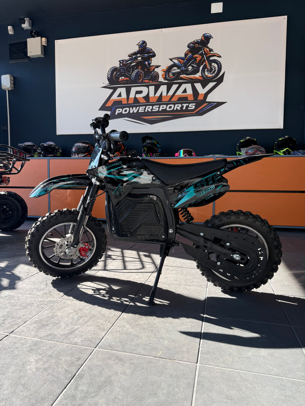 Motocross Dirt Bike Electric Copii pentru off-road KXD 1000W 36V turcoaz