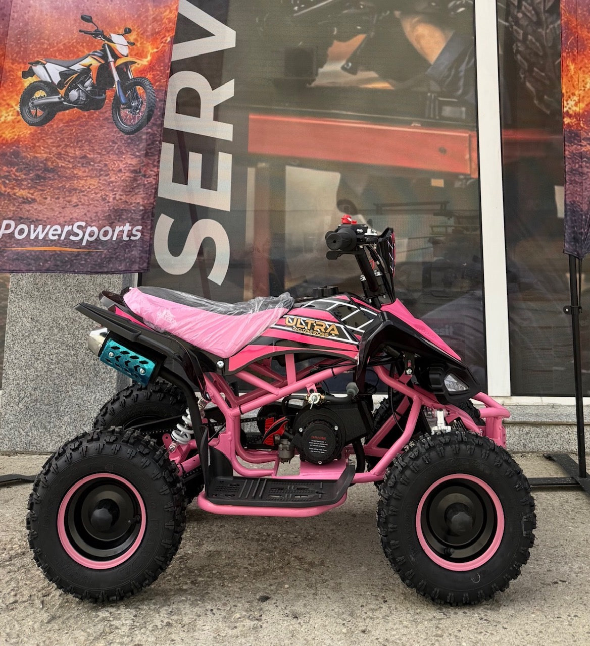 ATV Copii Ultra Raptor 49cc 6" Roz – vedere produs 4 | ARWAY PowerSports