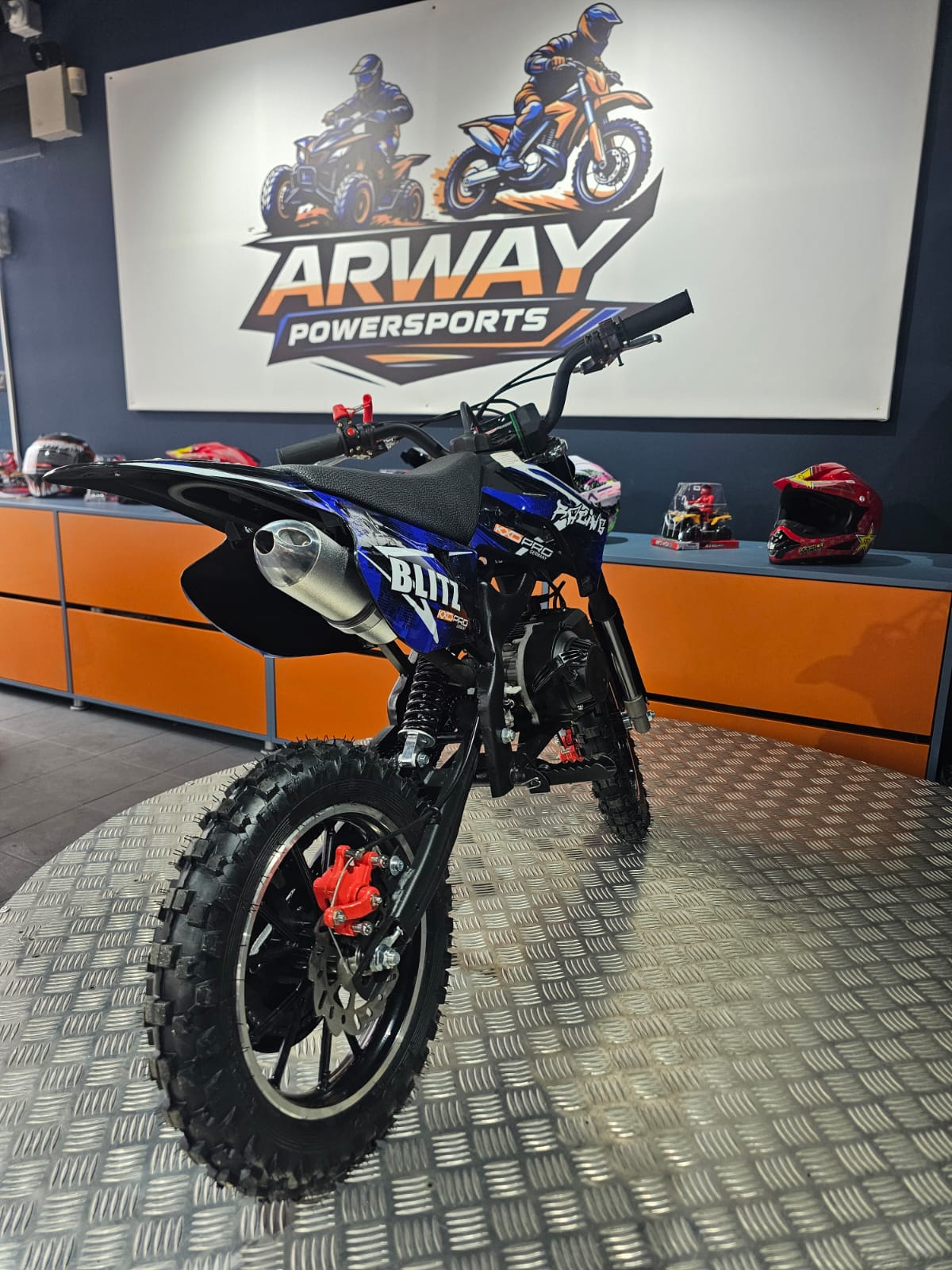 Motocross KXD DirtBike Enduro 49cc 10" Albastru – vedere produs 4 | ARWAY PowerSports