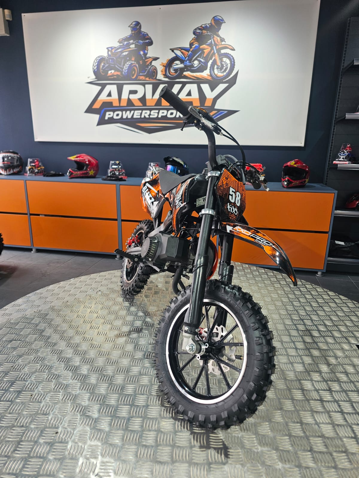 Motocross KXD DirtBike Enduro 49cc 10" Portocaliu – vedere produs 2 | ARWAY PowerSports