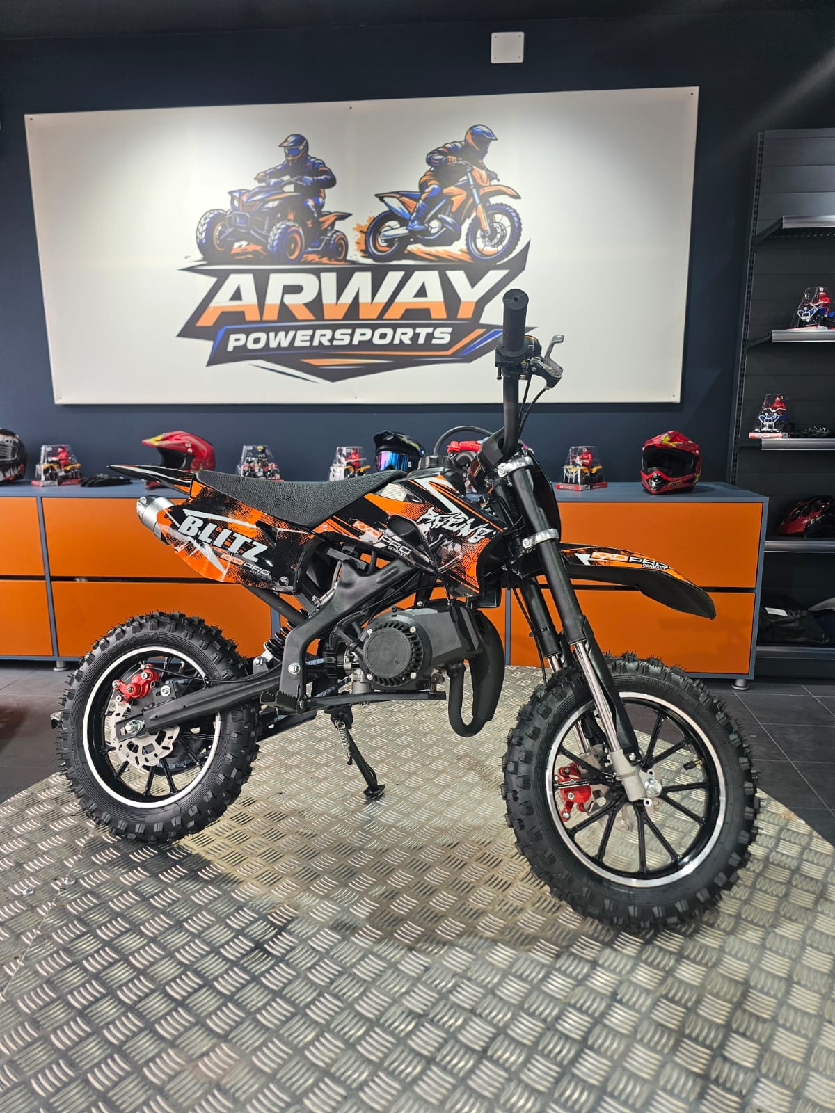 Motocross KXD DirtBike Enduro 49cc 10" Portocaliu – vedere produs 4 | ARWAY PowerSports