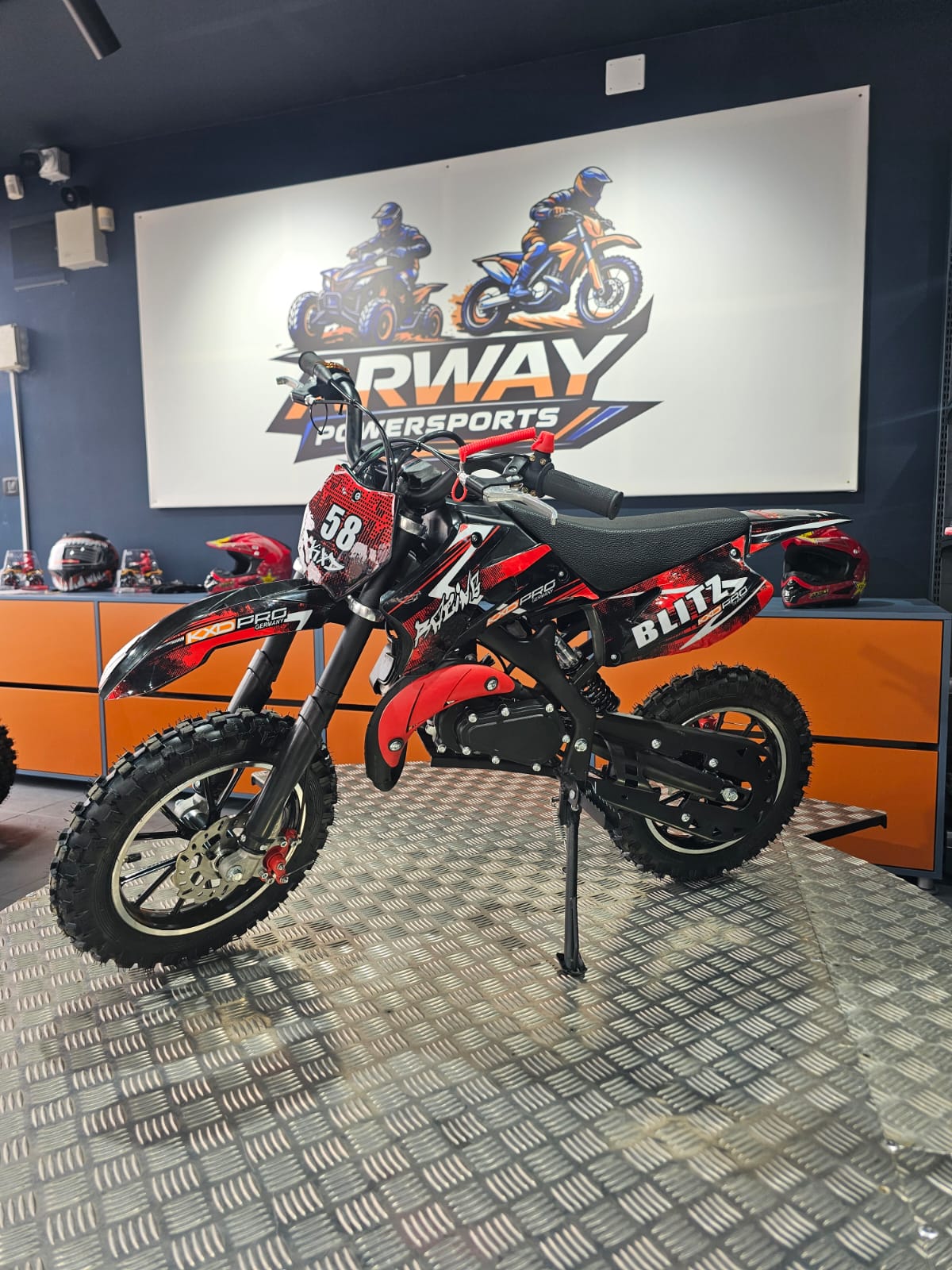 Motocross KXD DirtBike Enduro 49cc 10" Roșu – vedere produs 3 | ARWAY PowerSports