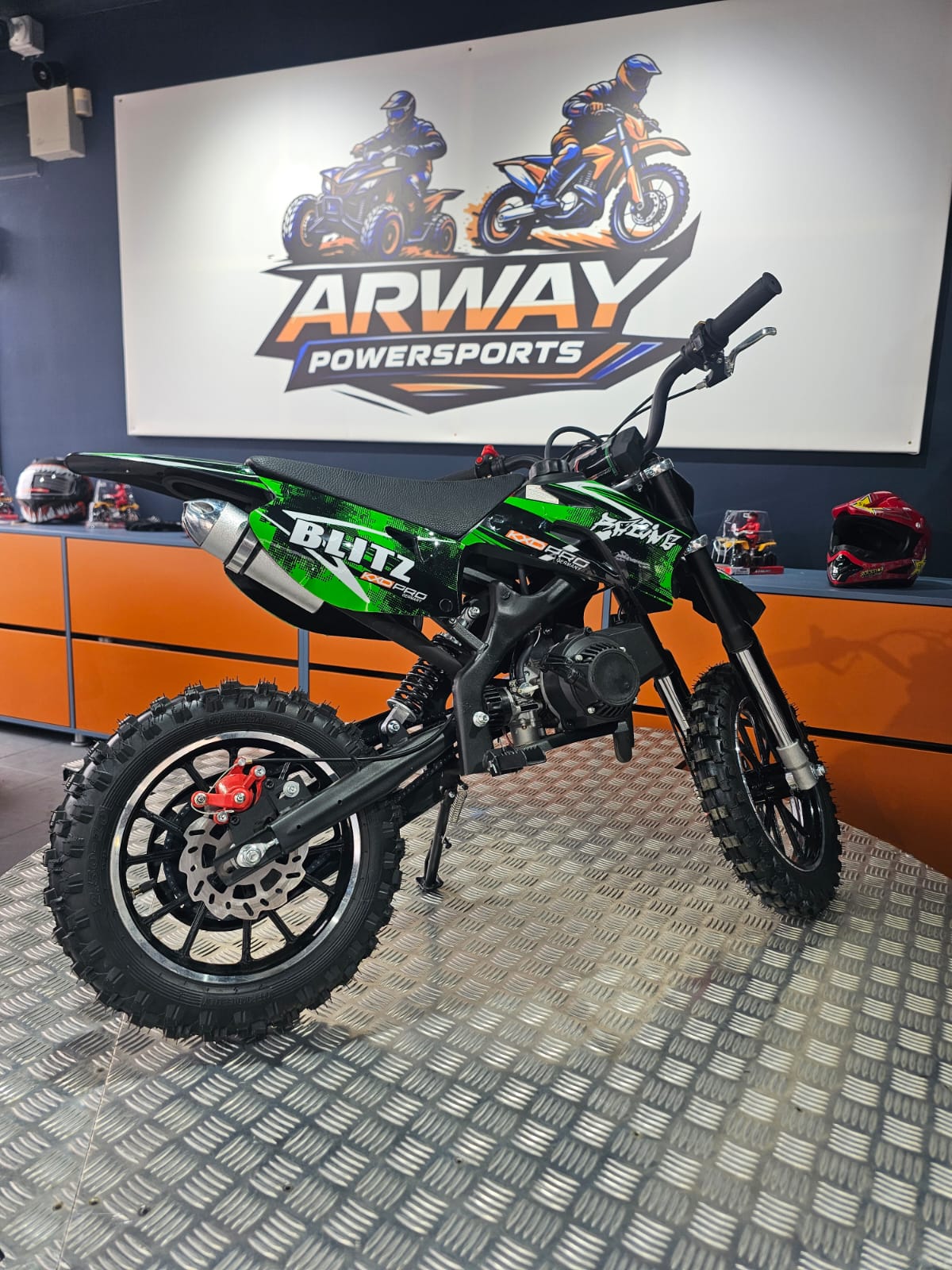 Motocross KXD DirtBike Enduro 49cc 10" Verde – vedere produs 3 | ARWAY PowerSports