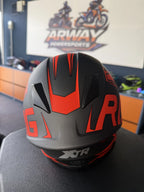 Cască moto copii Racing negru-roșu neon - imagine produs 4