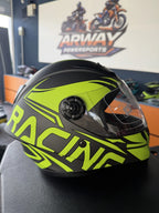 Cască moto copii Racing negru-verde neon - imagine produs 2