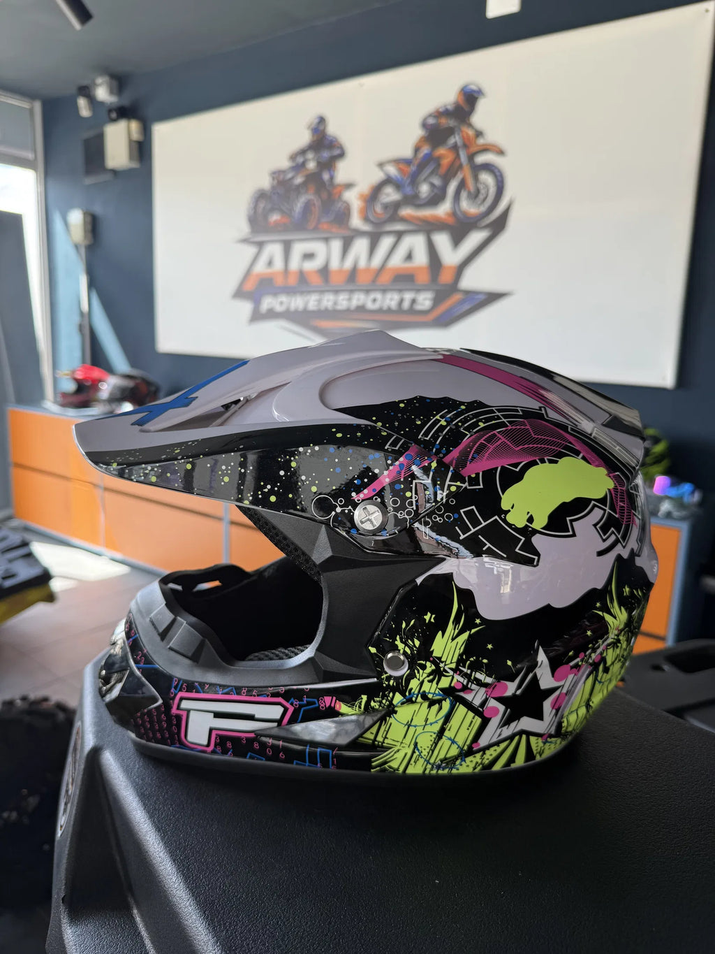 Cască moto Rockstar alb - imagine produs 3