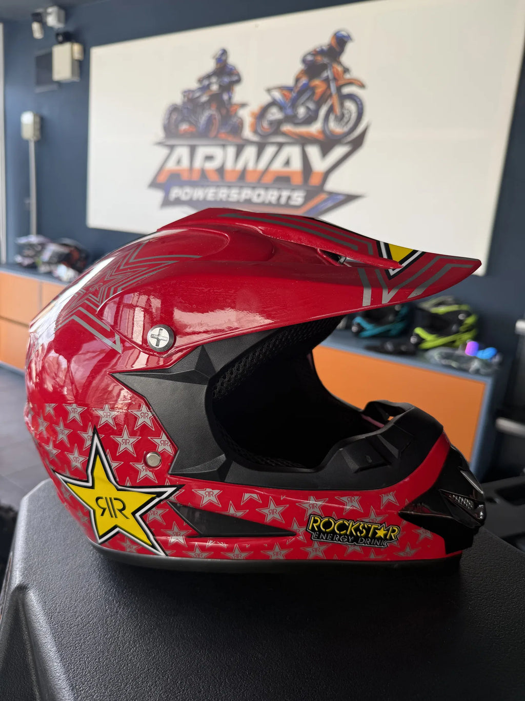 Cască moto Rockstar roșu - imagine produs 2
