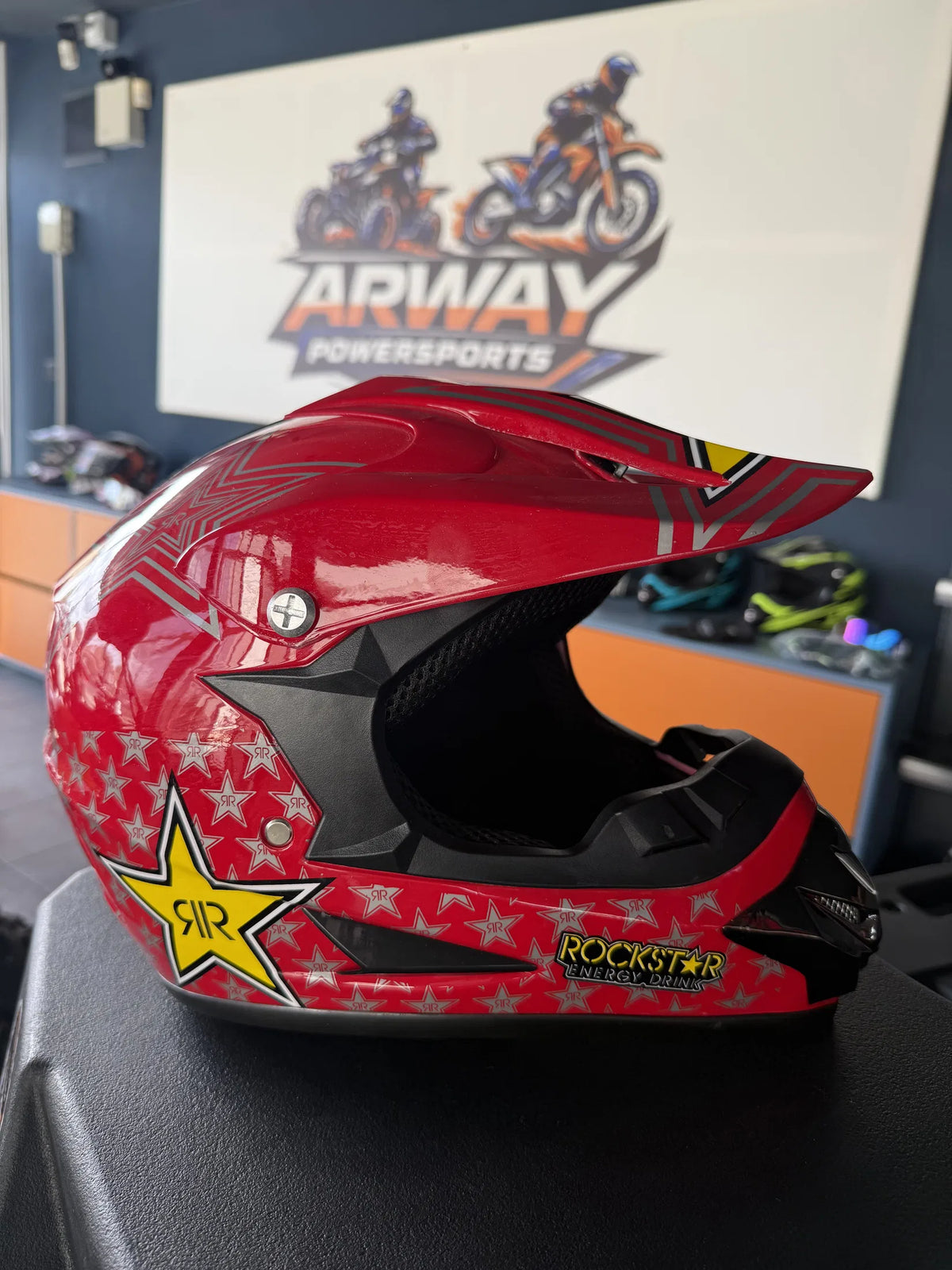 Cască moto Rockstar roșu - imagine produs 2