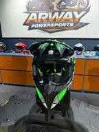 Cască moto Ultra negru-verde - imagine produs