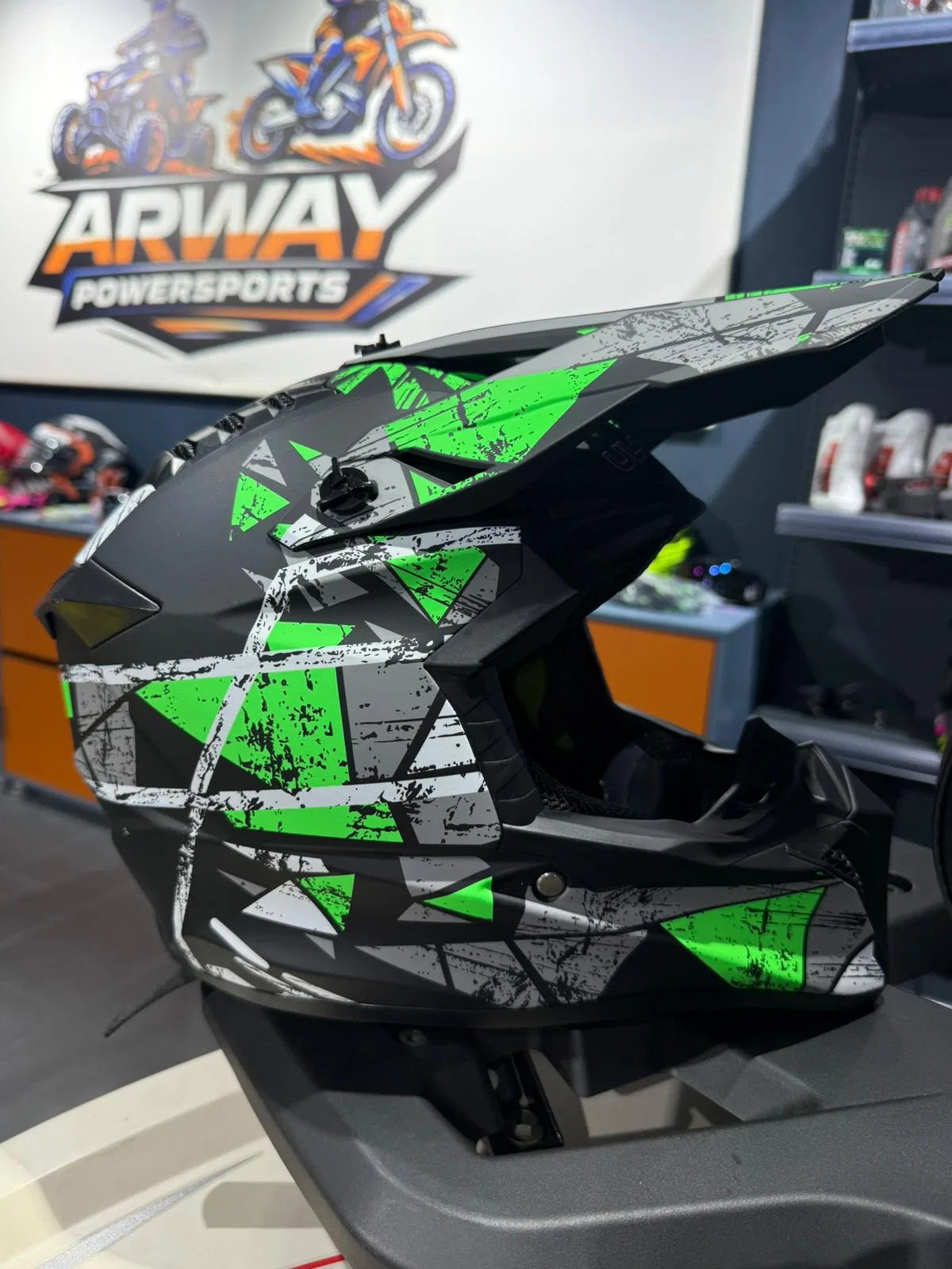 Cască moto Ultra negru-verde - imagine produs 2