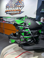 Cască moto Ultra negru-verde - imagine produs 3