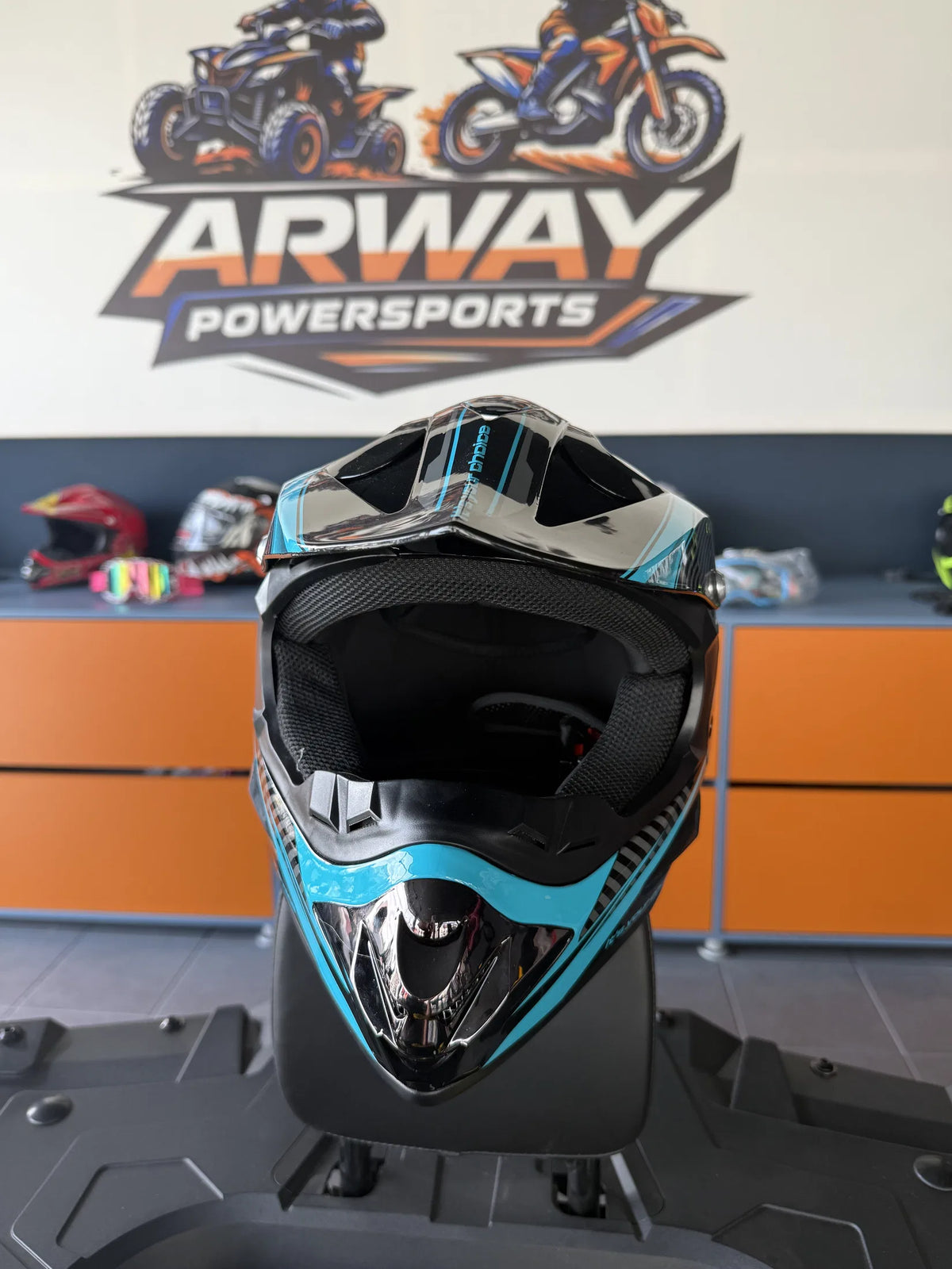Cască moto XTR negru-albastru - imagine produs